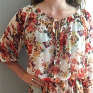 Trendy Floral Forever21 Blouse